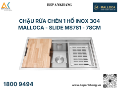Chậu rửa chén 1 hố Inox 304 Malloca - SLIDE MS781